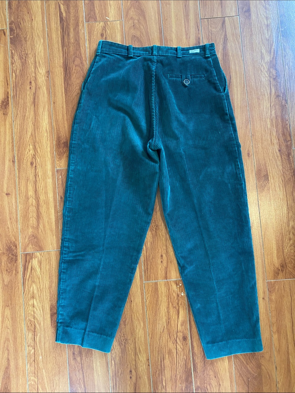 Vintage Forest Green Corduroy pleated Trousers - Picture 4 of 9